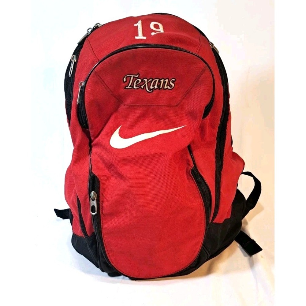 Nike Houston Texans Backpack Red Black Number 19 NFL Football Team Bag